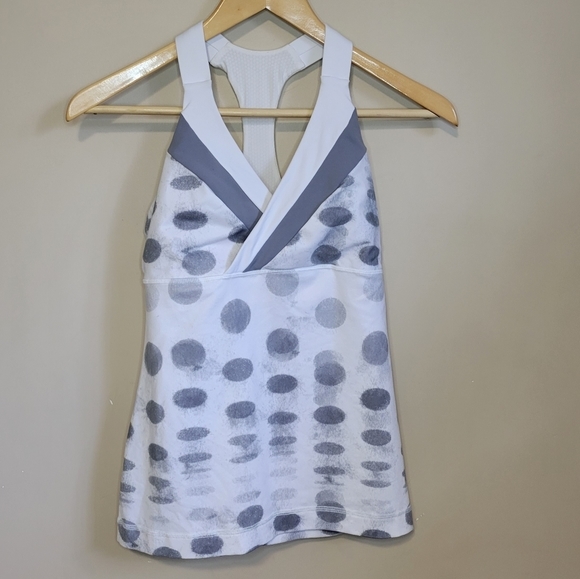 Spotted - Ladies like NEW Lululemon Deep Breathe Tank Top White/Grey Size 6 - Picture 4 of 11